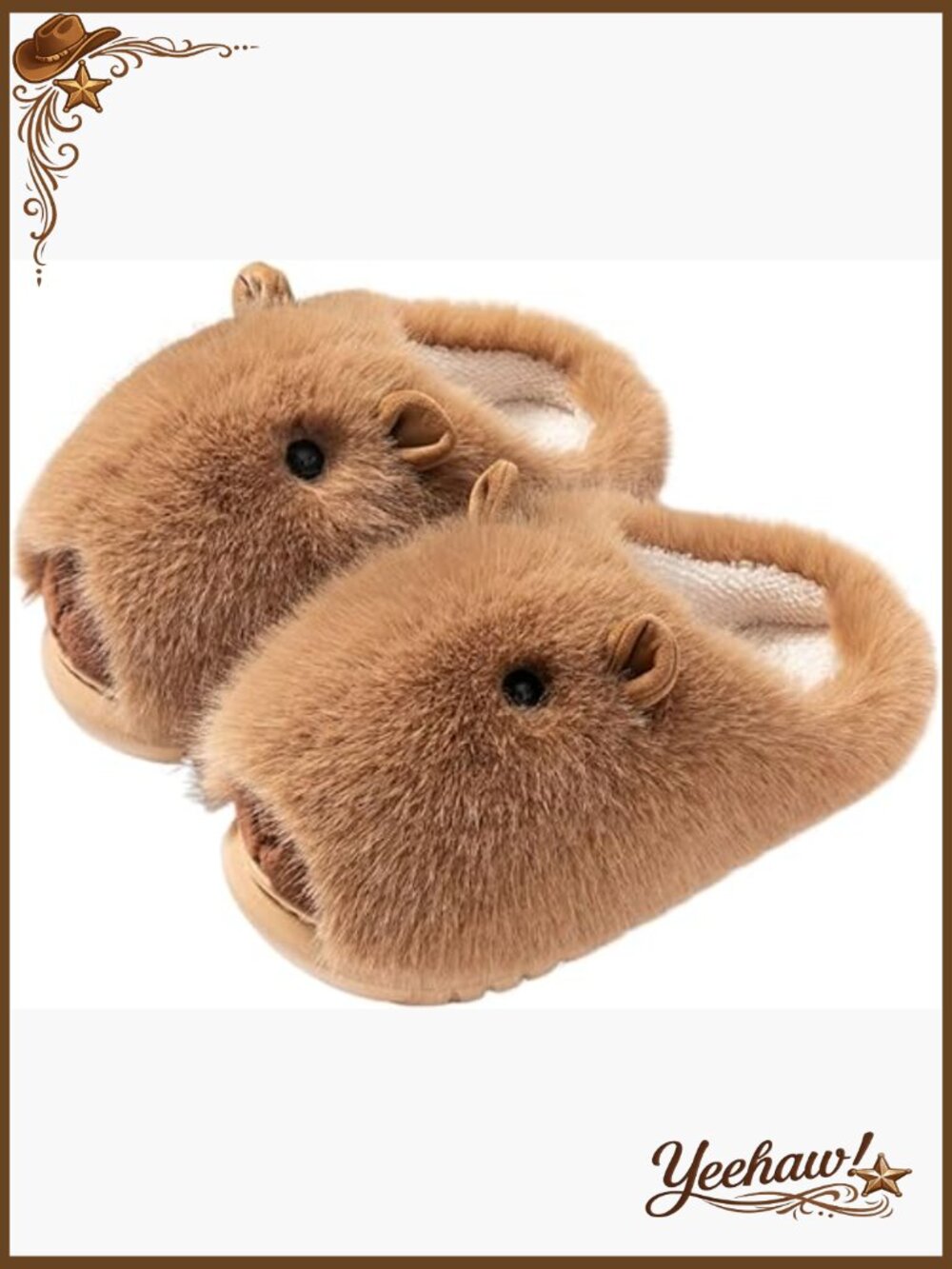 Capybara Fuzzy Slippers Fluffy Plush Warm Winter Wear Home Cozy Furry Soft